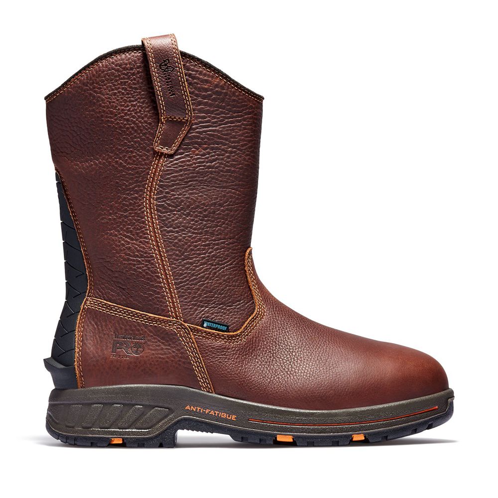 Timberland Μποτακια Εργασίας Ανδρικα Καφε - Pro® Helix Hd Soft Toe Pull-On - Greece 2743901-UW